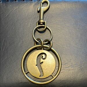 Fortuna by Valentino Brass letter F  initial Keychain bag charm